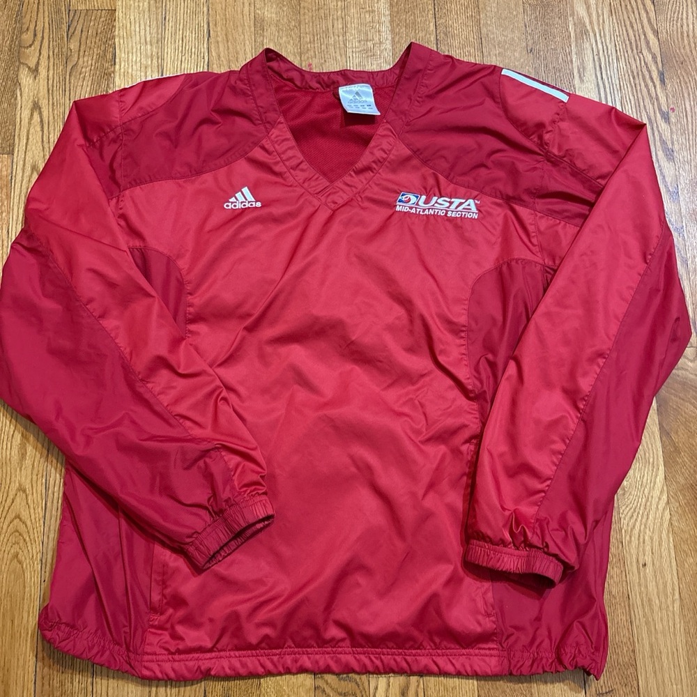 adidas Red USTA Pullover  Windbreaker